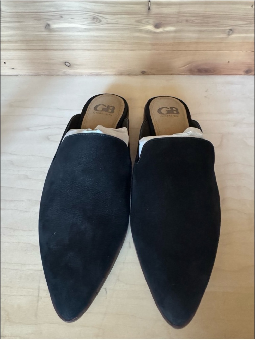 Black Slip-On Pointed Mules